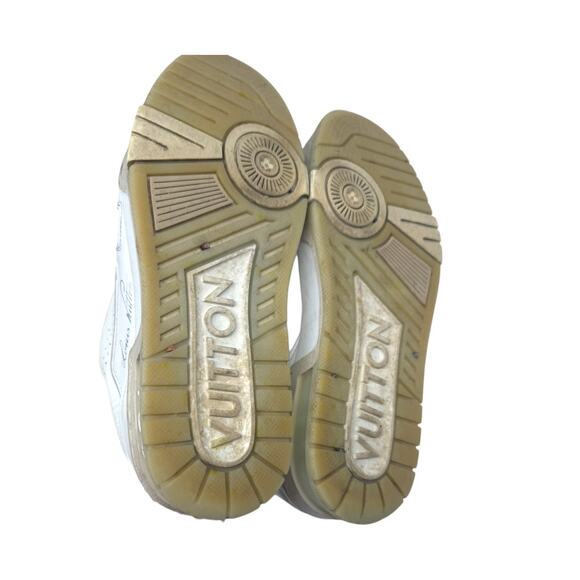 Louis Vuitton Leather Lace Up LV Trainer Sneaker White Size 3.5 - Picture 8 of 9